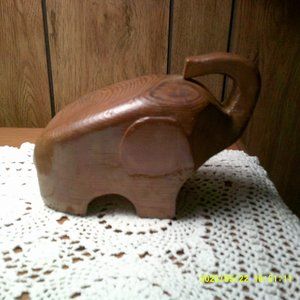 Hand Carved Wooden Elephant Unbranded